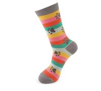 Bad Zebedee Miss Sparrow Paw Prints & Stripes Socks