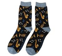 Bad Zebedee Mr Sparrow Brass Band Bamboo Socks (UK, Numeric, 7, 11, Regular, Regular, Black)