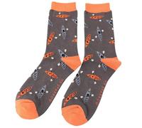 Bad Zebedee Mr Sparrow Canoes Bamboo Socks (UK, Numeric, 7, 11, Regular, Regular, Charcoal)