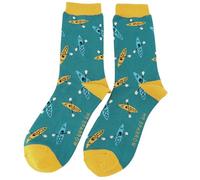 Bad Zebedee Mr Sparrow Canoes Bamboo Socks (UK, Numeric, 7, 11, Regular, Regular, Teal)