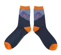 Bad Zebedee Mr Sparrow Men's Hill Climb Bicycle Bamboo Socks (UK, Numeric, 7, 11, Regular, Regular, Navy Blue)