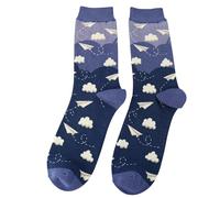 Bad Zebedee Mr Sparrow Paper Planes Bamboo Socks (UK, Numeric, 7, 11, Regular, Regular, Navy Blue)