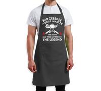 Bad Zebedee Personalised The Grill Master Adult Pocket Apron in Dark Grey Bad Zebedee Dark Grey