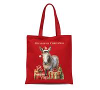 Bad Zebedee Women's Vintage Christmas Donkey Tote Bag in Red Bad Zebedee Red