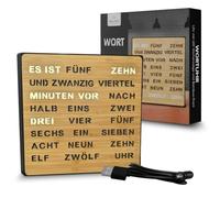 Bada Bing LED Word Clock Bamboo with German Word Display - Elegant Table