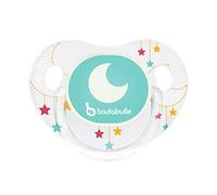 Badabulle Glow in The Dark Physiological Pacifiers, 6 to 12 Months, Moon Dream, Pack of 2