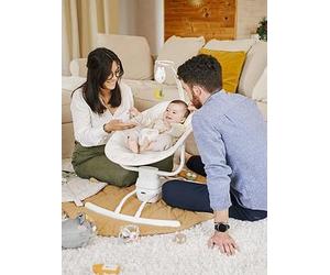 Badabulle Lateral Nursery Baby Swing with remote control- Cream, Cream Cream