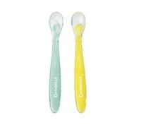Badabulle Silicone Spoons, Blue/Yellow, Set of 2
