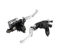 Badafaci 1 Pair 7 8 22mm Motorcycle Brake Clutch Master Cylinder Levers, CNC Aluminum Adjustable Levers with Mirror Base, Universal Fit for Most Motorcycles (Silver)