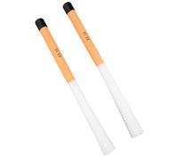 Badafaci 1 Pair Drum Brush Versatile Percussion Instrument Brush with Slick Handle Nylon Telescopic for Cajon Jazz Acoustic Drummer Playing Music Lover (White Orange)