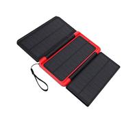 Badafaci 10000mAh Solar Power Bank with Digital Display, 3 Foldable Solar Panels USB C Input Output, Emergency SOS Light for Camping Outdoor Emergency Power Supply