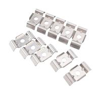 Badafaci 10pcs Fence Panel Clamps, 304 Stainless Steel Double Rod Mat Attachment Brackets, Fits 40mm Metal Columns or Wooden Posts, 28 to 32mm Opening for Fence Frame Repair