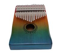 Badafaci 17 Keys Mahogany Kalimba Thumb Piano Handmade Solid Mahogany with Colorful Gradient 3 Side Sound Holes Carved Phonetic Symbols for Performance Party Leisure