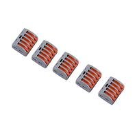 Badafaci 20pcs Reusable Spring Lever Terminal Block 5 Way Electrical Wire Connector for Secure Transparent Quick Connection