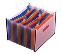 Badafaci 24 Pockets Expanding File Folder, A4 Letter Size Document Organizer with Colorful Inner Design and Handle, for Home Office School