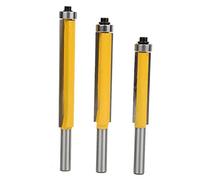 Badafaci 3PCS Trimming Router Bit Set, 8mm Shank | Milling Cutter, YG8 Alloy Cutter Head, 45# Carbon Steel Body, Rust Resistance Spray Finish, for Wood Line Modeling