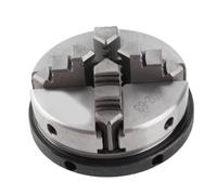 Badafaci 4 Jaw Lathe Chuck, Steel Self Centering Chuck with 2 Levers, 2.5in Diameter for Woodworking and Metal Processing