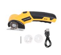 Badafaci 4V Cordless Electric Scissors Rechargeable Cardboard Cutter with Dual Safety Switch LED Light 2 Replacement Blades for Carpet Leather Crafts (320RPM, 2000mAh) (with 2pcs 1.5mm Thickness