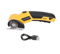 Badafaci 4V Cordless Electric Scissors Rechargeable Cardboard Cutter with Dual Safety Switch LED Light 2 Replacement Blades for Carpet Leather Crafts (320RPM, 2000mAh) (Without Blade)