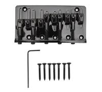 Badafaci 5 String Bass Bridge, Heavy Duty Cast Base with Adjustable Saddles, Zinc Alloy Electric Guitar Bridge for (Black)