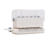 Badafaci 6 Hole Paper Punch, ABS Handheld Mini Loose Leaf Puncher, 2 Sheet Capacity with Waste Bin and Hanging Hole, 5.5 Mm Holes for A4 A5 B5 Paper Office School Home