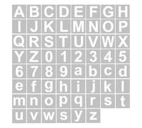 Badafaci 62pcs Letter and Number Stencils, 3 4 5 Inch Reusable Washable Alphabet Templates with Hollow Out Design, for Painting on Wood Fabric Wall Door Decor Home Sign Cake Biscuit (62pcs & 5 Inch)