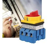 Badafaci 80A 100A Load Circuit Breaker Switch, 3 Pole 2 Position Cam Power Switch, with Finger Protection for Machine Tools Machinery Chemicals Textiles (100A)