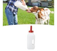 Badafaci Calf Feeding Bottle 2 Quart Plastic Calf Nursing Bottle with Silicone Nipple Leakproof Nonslip Handle Design for Milk Feeding on Farm Pasture (Horizontal Milk Pot)