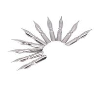 Badafaci Calligraphy Nib Set Metal Dip Pen Tips 10 Pcs Replaceable Writing Nibs for Fine Line Drawing Lettering Scrapbooking for Beginners and Professional Artists (Metal nib 2)