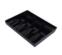 Badafaci Cash Register Insert Tray ABS Plastic Money Organizer with 4 Bill Compartments for Replacement Cash Drawer Register (Black)