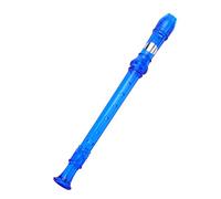 Badafaci Descant Recorder Plastic Flute with Vibrant Colors 8 Hole Translucent Design for Kids Beginners Intermediate Players Easy-to-Clean Lightweight 12.8 Inch (Blue)