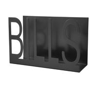 Badafaci Desktop Metal Mail Holder, Modern Black Iron Cutout Design Organizer with Anti Slip Base, Holds 60 Envelopes for Office Desk Storage (Black)