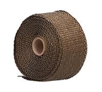 Badafaci Exhaust Heat Wrap, 5000mm Glass Fiber Insulation Tape Withstands 2500℉, High , Increases Exhaust Pipe Power, with Alloy Steel Tie, for Car Motorcycle Gas Water Heater Pipes (Brown)