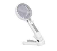 Badafaci Handheld Magnifier, Folding Stand, 5X 11X LED Light, Ideal for Reading and Hobby Observation, Rechargeable for Elderly and Nature Exploration