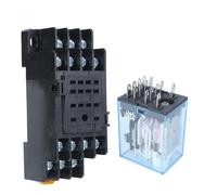 Badafaci HH54P MY4NJ Relay 14 Pins 4PDT Plug-in Relay with Socket Base for Electronic Equipment Communication Tools DC12V DC24V AC110V AC220V (AC220V)