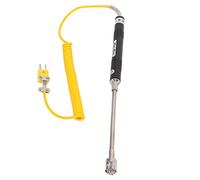 Badafaci K Type Thermocouple, Industrial Grade Heat Steel Sensor with Insulated Handle, Rapid Response for Gas and Liquid Temperature Testing (Straight handle surface thermocouple)