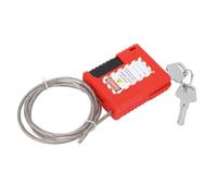 Badafaci Lockout Tagout Cable Lock, Adjustable Stainless Steel Safety Padlock with 1m Cable for Industrial Power Equipment Maintenance