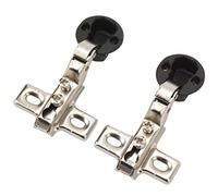 Badafaci Mini Cabinet Hinge 26mm Hole Soft Close Hinge, Cold Rolled Steel Plate Hydraulic for Glass Doors and Cabinets, 2pcs Heavy Duty with Easy Installation (Half Cover)