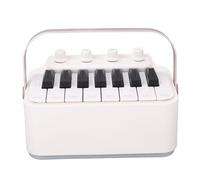 Badafaci Piano Drum Speaker, 5200mAh, Bluetooth 5.3, Color Lighting (White) | ABS Musical Instrument Toy, Home and Travel Use, Wireless Device Pairing, RGB Ambience, 256GB Card Support