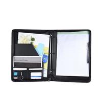Badafaci Professional Business Portfolio, A4 PU Leather Document Organizer with Zippered Closure, Loose Leaf Loop and Business Card Holder for Professionals and Job Hunters