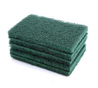 Badafaci Scouring Pad Set Reusable Abrasive Hand Pads 5 Pack Fine Red or Coarse Green 120 X 195 X 8 Mm for Dishes Pots Pans Ovens BBQ Griddles Kitchen Cleaning (Green)