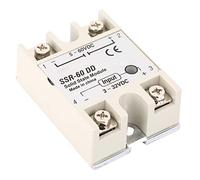 Badafaci SSR Solid State Relay SSR-60DD DC Relay Electronic 60A 3-32VDC Control 5-200VDC Load High Switching Speed For Temperature Controller