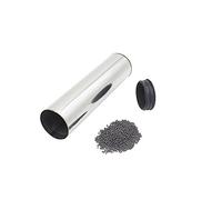 Badafaci Stainless Steel Cylinder Sand Shaker Percussion Instrument with Rubber Shell, Silver Color 50.3x201.5mm for Drummers Performers and Latin Rhythms (Silver)