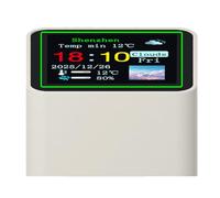 Badafaci WiFi Weather Station Clock 1.54 Inch Mini Digital Display with Temperature Humidity Forecast GIF Photo Album for Bedroom Night Mode