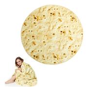 badaren Burrito Tortilla Blanket, Round Burrito Tortilla Single Faced, Flannel Tortilla Blanket, Creative Funny Taco Blanket, Tortilla Burrito for Indoor, Outdoor and More