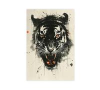 Badass Angry Tiger(1) Canvas Poster Wall Art Decor Print Picture Paintings for Living Room Bedroom Decoration 08x12inch(20x30cm)