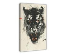 Badass Angry Tiger(1) Canvas Poster Wall Art Decor Print Picture Paintings for Living Room Bedroom Decoration 20x30inch(50x75cm)