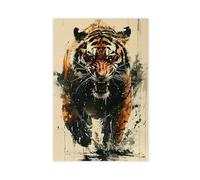 Badass Angry Tiger Canvas Poster Bedroom Decor Landscape Office Room Decor Gift 12x18inch(30x45cm)
