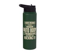 Badass Auto Body Technician Rocking It Painter Funny Apparel Stainless Steel Insulated Water Bottle