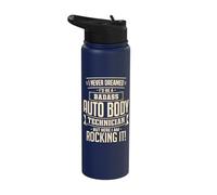 Badass Auto Body Technician Rocking It Painter Funny Apparel Stainless Steel Insulated Water Bottle